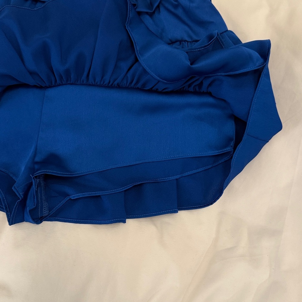 Blue Ruffled Mini Skort - Picture 3 of 5